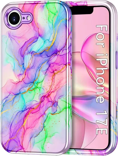Vista 20 de Btscase Funda compatible con iPhone 17 de 6.3 pulgadas 2025, patrón de mármol 3 en 1, resistente a prueba de golpes, cuerpo completo, policarbonato