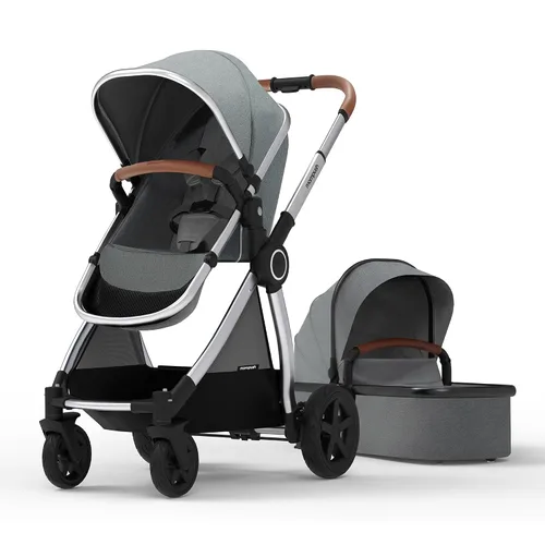 Vista 14 de Mompush Ultimate2 Cochecito de bebé, Cochecito convertible premium de tamaño completo para niños, Asiento reversible con ajuste de reclinación