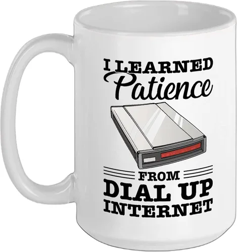 Vista 9 de Taza de cerámica vintage de los 90s Nostalgia Retro 90s Dial Up Internet Vintage, negro/blanco