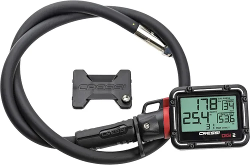 Vista 6 de Cressi Scuba Diving Pressure Gauge and Depth Gauge - Easy to Read and Carry - Digi2: Made in Italy Negro