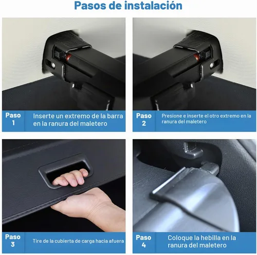 Vista 3 de ECCPP - Cubierta de carga retráctil para Toyota RAV4 2013-2018 2.5L SUV Trunk Cargo Privacy Shield, Anti-Theft Luggage Shade, Waterproof Carbon