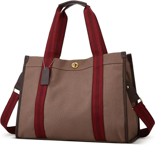 Vista 2 de Women Tote Bag Canvas Shoulder Bag Satchel Hobo Handbag Fashion Crossbody Bag Purse Vintage Handbag Casual Large