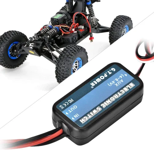Vista 4 de Dilwe Interruptor eléctrico de coche a control remoto, interruptor receptor de coche de repuesto accesorio de pieza para coche RC 1:10