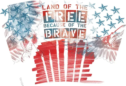 Vista 2 de Tervis Vaso aislado de doble pared Home of the Free Because of the Brave Eagle fabricado en Estados Unidos mantiene las bebidas frías y calientes