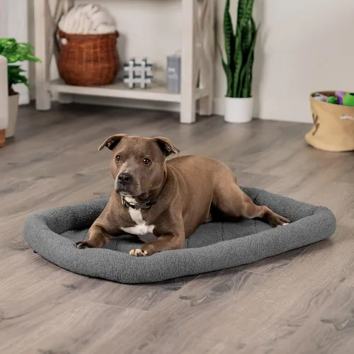 Vista 3 de Furhaven Cama para Perros para Perros Grandes/Medianos, 100% Lavable, Dimensionada para Adaptarse a Jaulas - Almohadilla de Jaula con Borde de Forro
