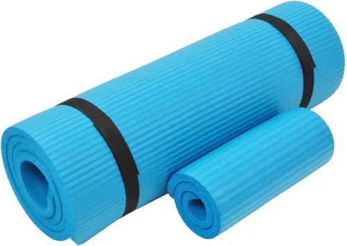 Vista 2 de Fitvids All Purpose 1/2-Inch Extra Thick High Density Anti-Tear Exercise Yoga Mat and Knee Pad with Carrying Strap, Multiple
