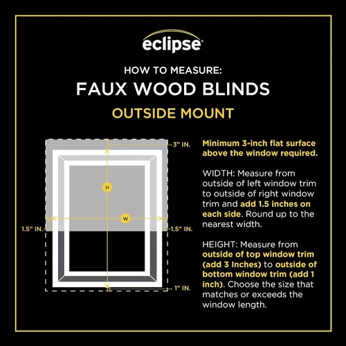 Vista 9 de Eclipse Persianas de madera falsa de 2 pulgadas, 33 x 72 pulgadas (ancho x largo) en blanco - Persianas sin cordón, certificadas como seguras