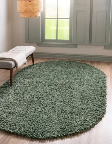 Vista 402 de Unique Loom Colección Davos Shag - Alfombra Lino