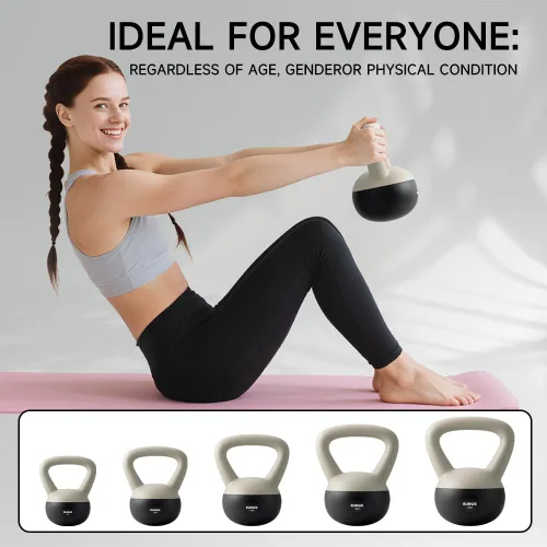 Vista 3 de RUNWE Soft Kettlebell - Sand Filled Kettlebell Cushioned Impact-Resistant Base Options for 25, 20, 15, 10 and 5 LB, Safety Guaranteed Ideal for Men