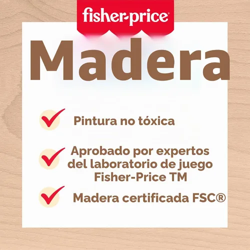 Vista 5 de Fisher-Price Conjunto de Pastel de Juguete de Madera de Juego de Simulación, 14 Piezas de Comida de Madera para Decorar y Servir para Juego de Niños