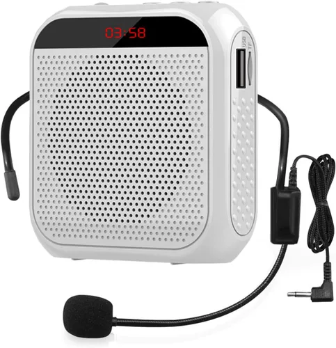 Vista 9 de Amplificador de Voz Portátil con Auriculares de Micrófono con Cable Sistema PA Recargable Altavoz Micrófono Personal Amplificador de Voz Potencia