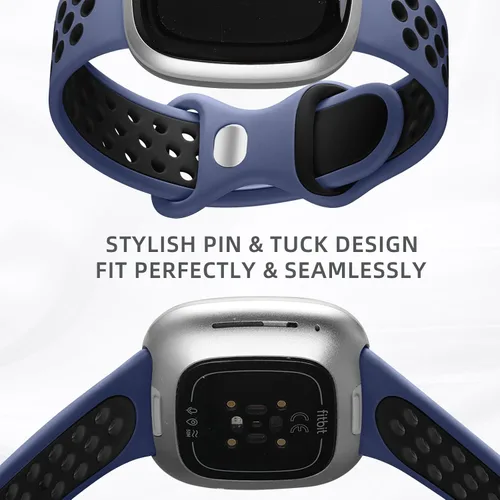 Vista 4 de Maledan Correas deportivas transpirables para Fitbit Versa 3/4, Sense/Sense 2, correas de repuesto para hombres y mujeres, accesorios para relojes