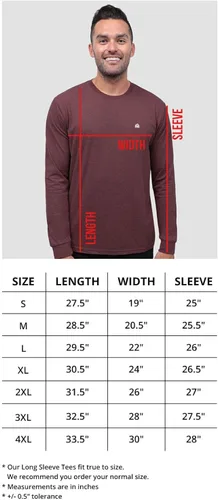 Vista 5 de INTO THE AM Camisetas de manga larga para hombre S-3 XL - Camisetas de trabajo casuales de manga larga para hombre