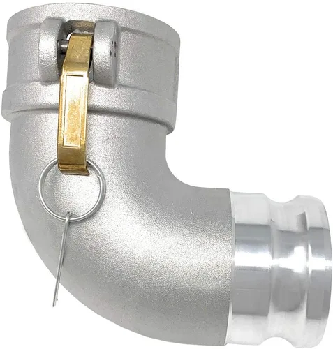 Vista 6 de Gloxco Tipo de aluminio DA leva y ranura de manguera de montaje, codo de 90 grados, 2 "Camlock hembra x 2" Camlock macho (CAM-20-DA90-AL)