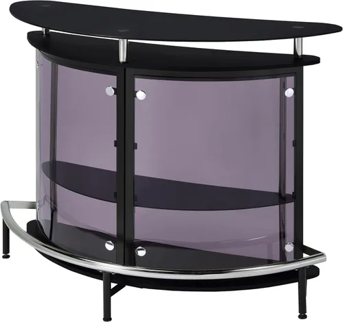 Vista 5 de Coaster Home Furnishings - Amarillo - Vidrio - Armario de vino independiente con marco de metal curvado y almacenamiento - Comedor y bar en casa