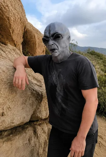 Vista 5 de Máscara de alienígena, disfraz de cabeza completa para Halloween