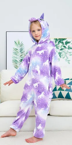 Vista 66 de Pijama de unicornio unisex para niños, enteritos para disfraz, Halloween