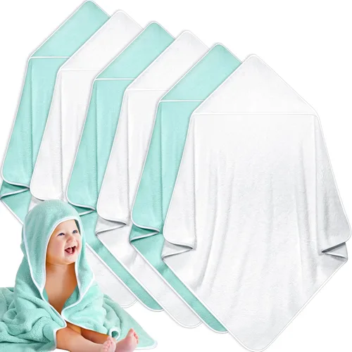 Vista 15 de Chumia - Paquete de 6 toallas de baño con capucha para bebé, 30 x 30 Varios