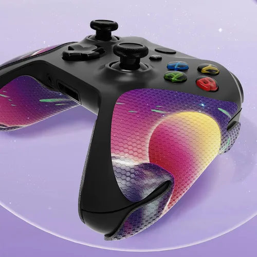 Vista 6 de eXtremeRate The Cyber Moon Anti-Skid Sweat-Absorbent Controller Grip for Xbox One S & X, Xbox One Controller, Professional Textured Soft Rubber Pads