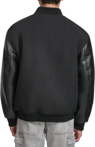 Vista 4 de Champion Men's Letterman Varsity Bomber Jacket With Faux Leather Sleeves