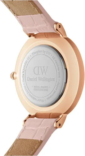 Vista 3 de Daniel Wellington Reloj Petite Rouge, correa de cuero rosa
