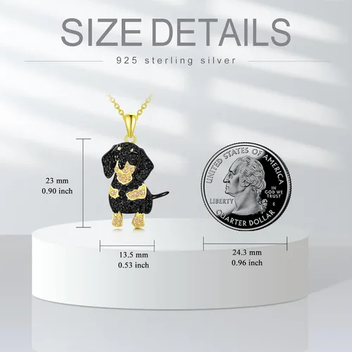 Vista 96 de Collares con colgante de perro de plata de ley S925 – 24 razas corgi/husky/labrador/pastor para mujer