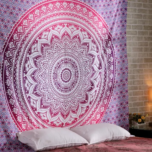 Vista 10 de RAJRANG - Tapiz de mandala grande para dormitorio y sala de estar, tapices de algodón para colgar en la pared