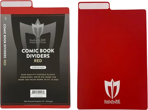 Vista 9 de Max Protection Separadores de cómics con pestañas, calidad de archivo de plástico de 30 puntos para almacenamiento de cómics, pestañas de índice