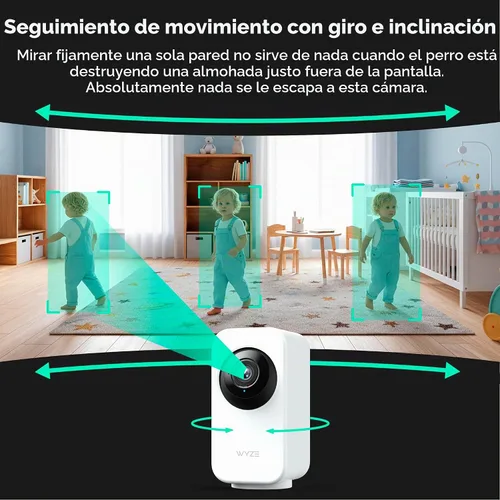 Vista 3 de WYZE Cam Pan para interiores, paquete de 2, seguimiento de movimiento AI