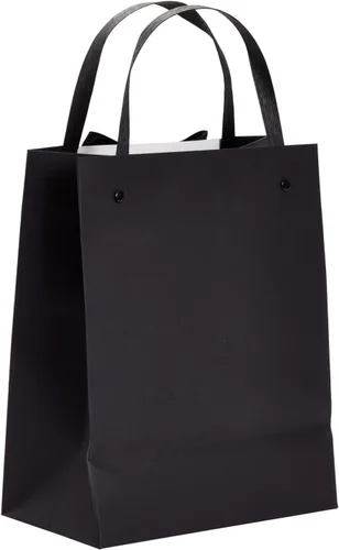 Vista 9 de Sparkle and Bash Bolsas de regalo para padrinos de boda con diseño de esmoquin 3D, pajarita de satén y botones reales, color negro, paquete de 6, 8
