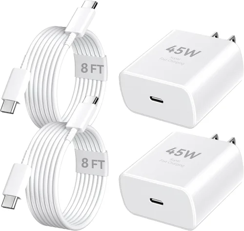 Vista 20 de Cargador para teléfono 17 16 Pro Max de carga rápida, bloque de carga USB C súper rápido de 45 W con cable de carga de 6.6 pies para 17 16 Pro