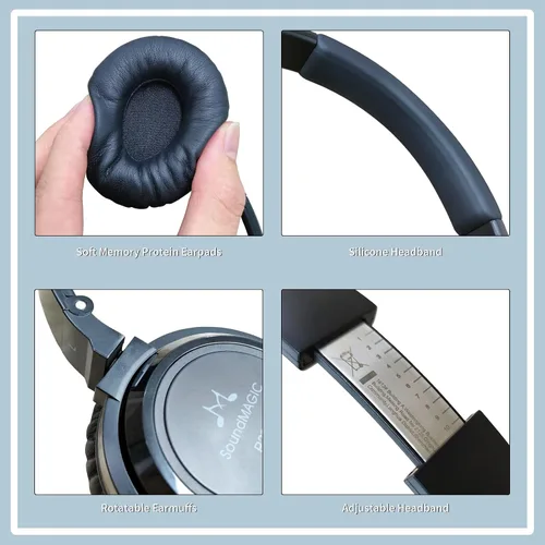 Vista 6 de SoundMAGIC P23BT Auriculares Bluetooth portátiles en la oreja CVC Micrófono con cancelación de ruido HiFi Conexión de señal inalámbrica estable