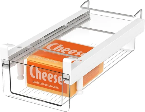 Vista 8 de Vacane Organizador de cajones grande para debajo de la estantería del refrigerador, organizador de cajones extraíbles para refrigerador, contenedor
