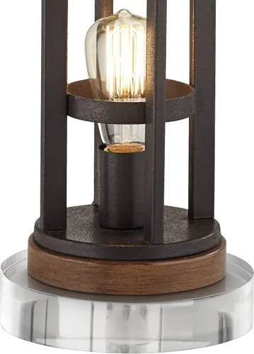 Vista 16 de Franklin Iron Works Lucas - Juego de 2 lámparas de mesa occidentales de 26 pulgadas de alto con puerto de carga USB y luz nocturna, pantalla LED