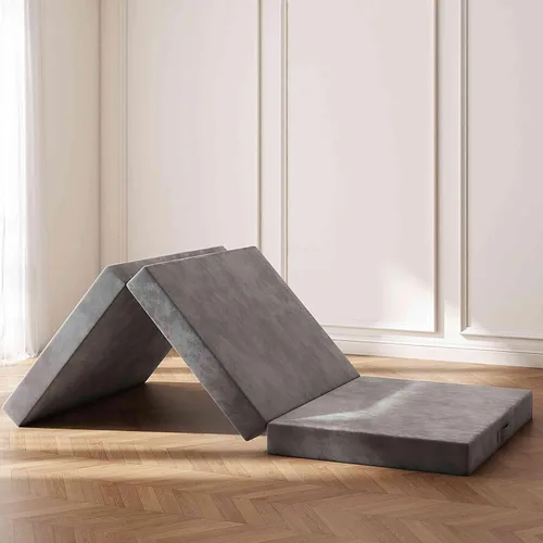 Vista 6 de Swbvs Colchón de espuma viscoelástica de tres pliegues, colchón plegable Full de 4 pulgadas con fundas lavables, diseño reversible, cubrecolchón