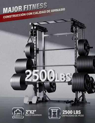 Vista 2 de Major Fitness Máquina Drone3 Smith, estante de energía todo en uno