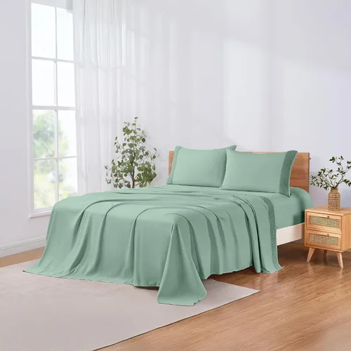 Vista 4 de Modern Threads - Juego de sábanas con bolsillos profundos, sin arrugas, transpirables, ropa de cama de lujo para hoteles