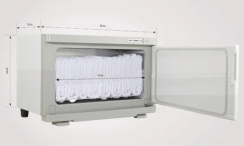 Vista 6 de Pursonic Calentador de toallas profesional con esterilizador UV, calentador de toallas prémium de 8 litros, calefacción 360 grados con tanque