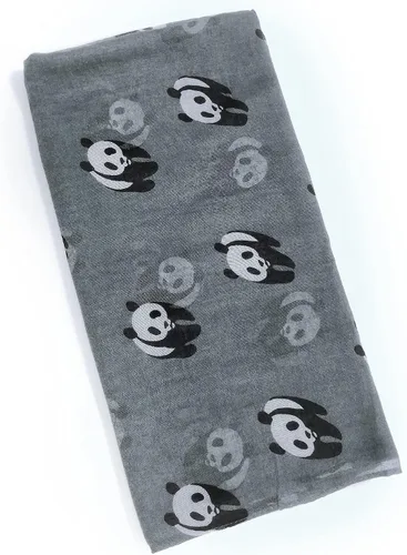 Vista 7 de GERINLY Lindo Panda Bear Bufandas para mujer algodón cabeza Wrap bufandas Panda regalos Accesorios