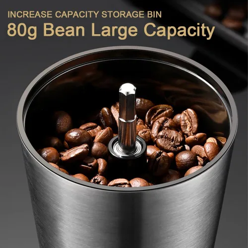 Vista 7 de Molinillo de café manual de precisión para uso doméstico, 8 ajustes de grosor ajustables, con cerámica universal para viajes y campamento Blanco