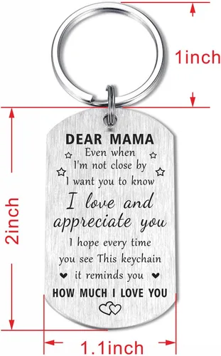 Vista 3 de Regalos para mamá mamá, llavero con texto en inglés "I Love You Mama", regalo de feliz cumpleaños para mi mamá, regalo significativo para mamá