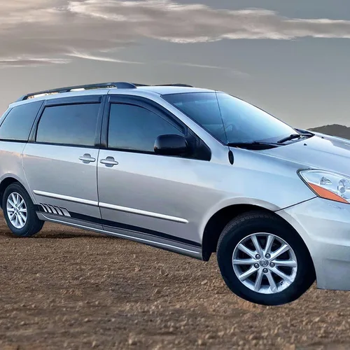 Vista 3 de IKON MOTORSPORTS - Visera de ventana compatible con Toyota Sienna XL20 2004-2010, estilo delgado, acrílico, tintado humo, lluvia, protección contra