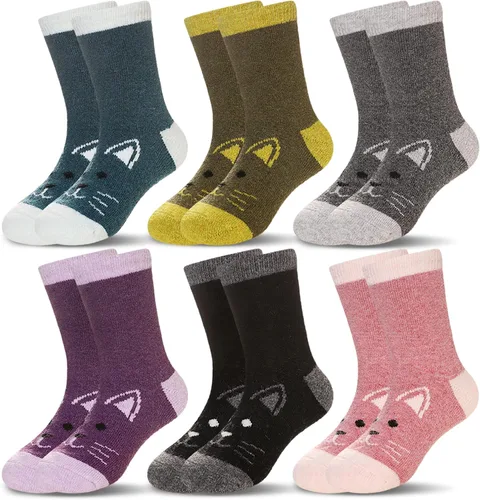 Vista 19 de Eocom 6 pares de calcetines de invierno cálidos de lana para niños y niñas