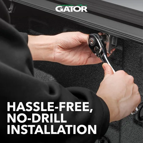 Vista 6 de Gator FX Hard Quad-Fold Cubierta dura para plataforma de camioneta 8828227 para Dodge Ram 1500 2019-2025 sin RamBox, no compatible