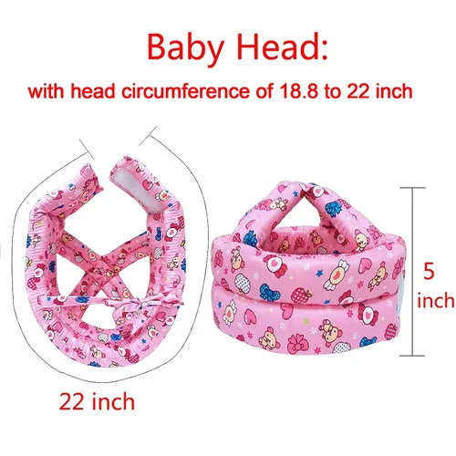 Vista 7 de IULONEE Casco ajustable para bebé, para bebé, para correr, caminar, gatear, casco para niños (caramelo rosa)