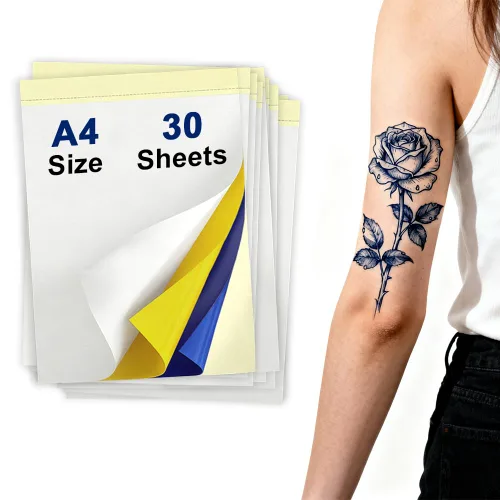 Vista 12 de Papel de tatuaje temporal imprimible para impresora de inyección de tinta, 8.5 x 11 pulgadas, 8 hojas, papel de transferencia de tatuaje