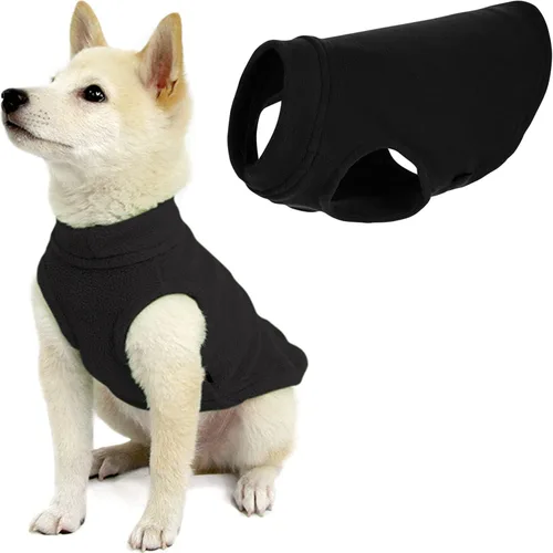 Vista 44 de Gooby - Chaleco de Vellón Elástico, Chaleco de Vellón Tipo Pullover Chaqueta Suéter para Perros, Azul Argyle, Extra Pequeño