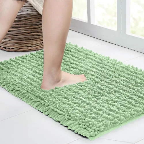 Vista 26 de Walensee Alfombra de baño antideslizante (32x20, azul oscuro) absorbente de agua, súper suave, felpilla peluda, lavable a máquina, se seca