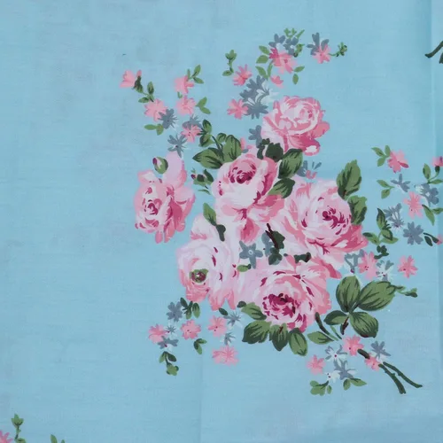 Vista 6 de Juego de 2 fundas de almohada de algodón azul suave, fundas de almohada de tamaño Queen con estampado floral con cierre de sobre, 20 x 30 pulgadas