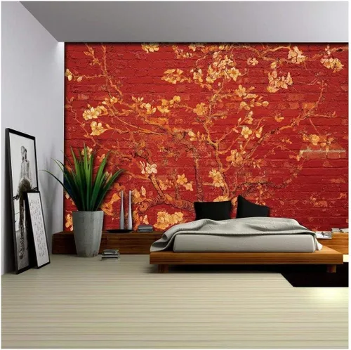 Vista 36 de Wall26 - Papel tapiz en color cobre con estampado de "Almendro en flor" de Vincent Van Gogh